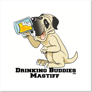 Mastiff Dog Beer Drinking Buddies Series Cartoon Posters and Art